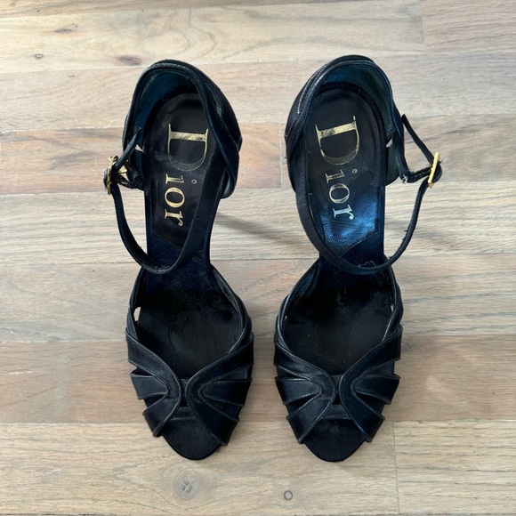 Dior Vintage Peep Toe Tortoise Shell Heels Size 37.5 - Picture 10 of 16